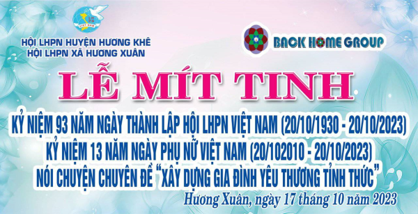 Hội LHPN xã Hương Xuân tổ chức Lê Mít tinh kỷ niệm 93 năm ngày thành lập Hội LHPN Việt Nam